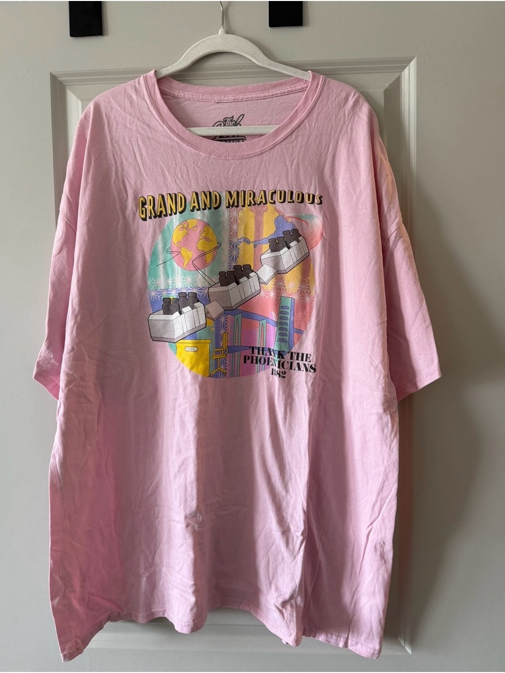 Lost Bros Grand and Miraculous Spaceship Earth inspired  Pink Graphic Tee